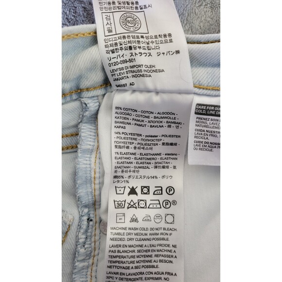 Levi's Ribcage Straight Ankle Distressed Light Wash Jeans - Picture 4 of 4